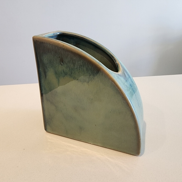 Other - Bookend Vase Blue-Green Ceramic